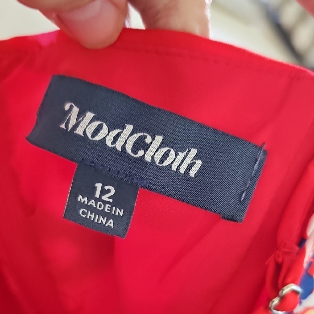 Modcloth Vibrant Red Floral Mini Dress - Picture 9 of 9